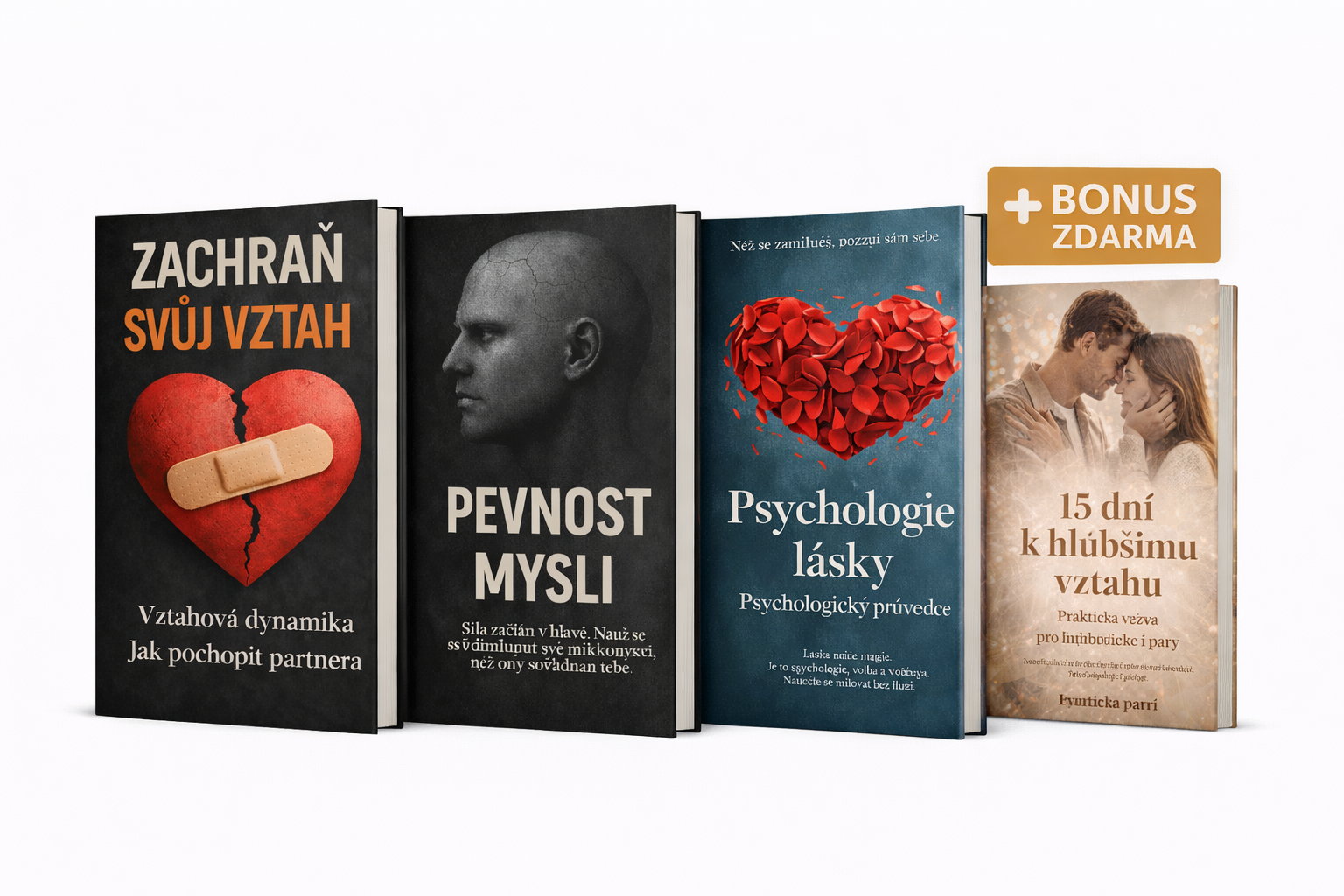 SADA TŘÍ E-KNIH – ZACHRAŇ SVŮJ VZTAH + PEVNOST MYSLI + PSYCHOLOGIE LÁSKY